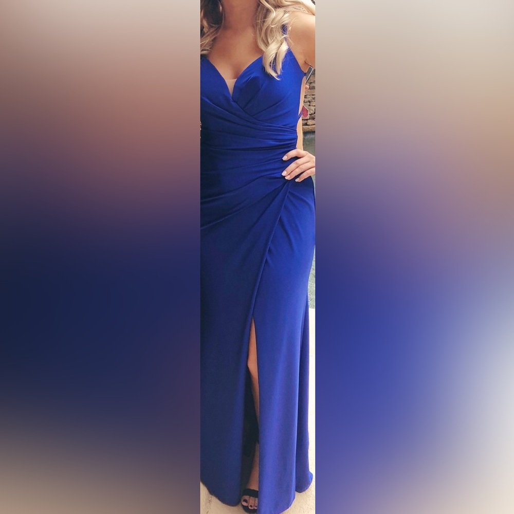 La Femme Royal Blue Prom Dress
